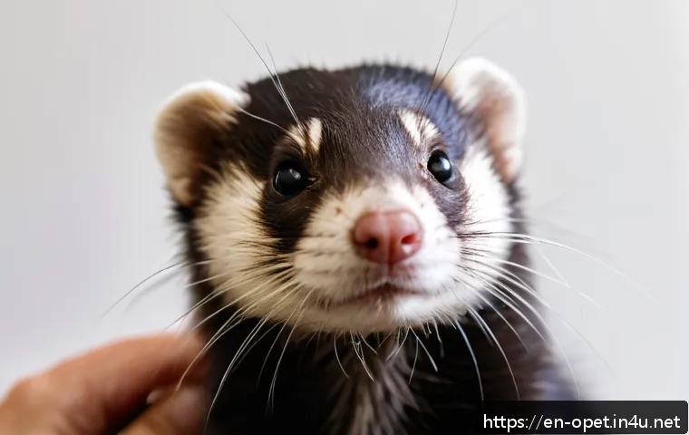 페럿 미용 방법 - A close-up, highly detailed image of a healthy ferret with a shiny, smooth double coat showing both ...